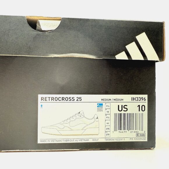 adidas Retrocross 25 Spikeless Golf Shoes Men's Size 10 Waterproof White IH3396 - Picture 8 of 8